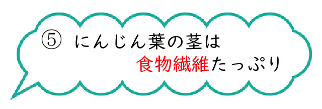 にんじん葉の茎は繊維質たっぷり